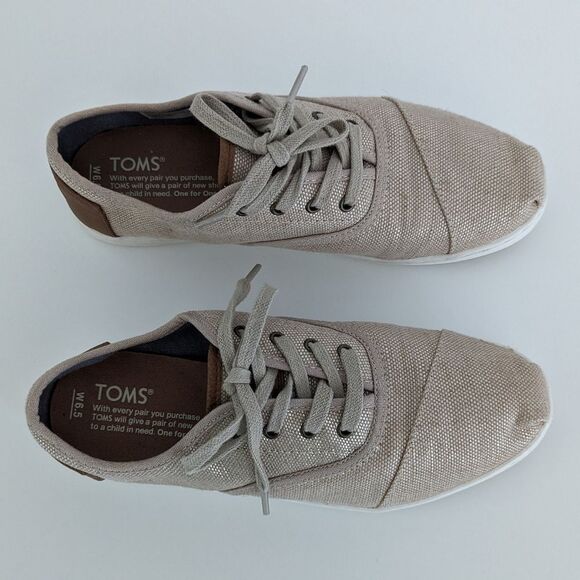 Toms Donovan Khaki Lace Up Sneakers 6.5 - Picture 3 of 9